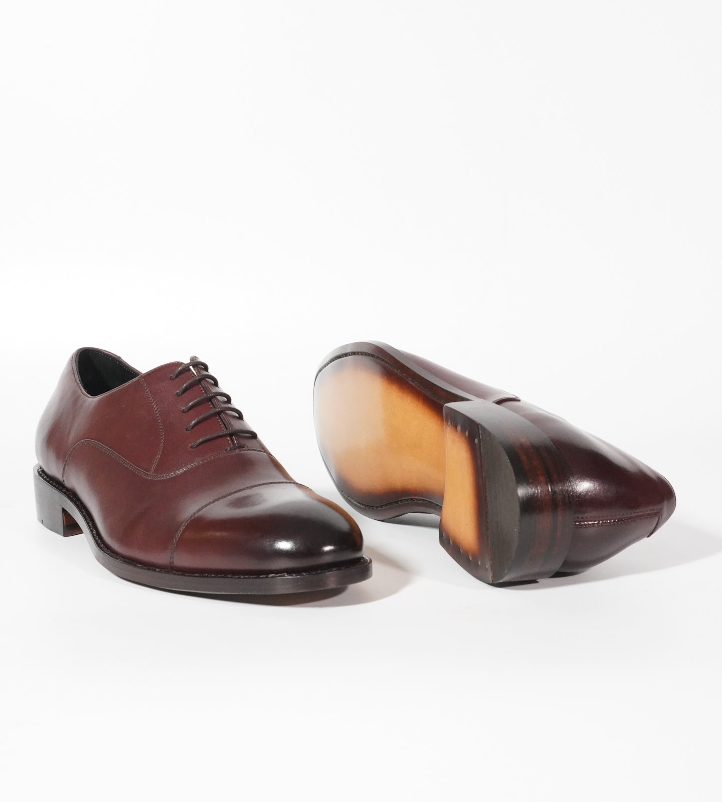 Classic Hand-Welted Burgundy Captoe Oxfords