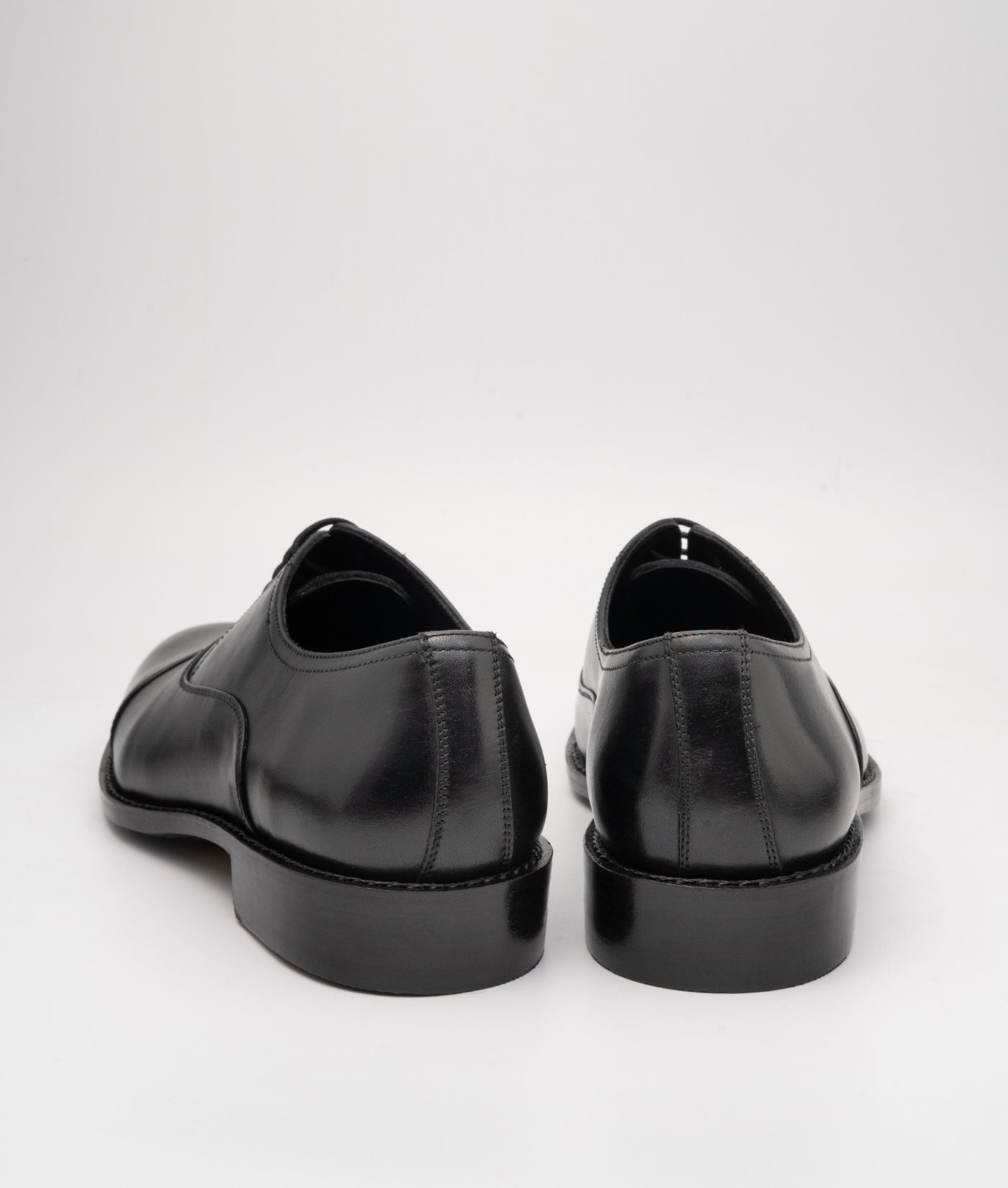 Hand-Welted Black Captoe Oxfords