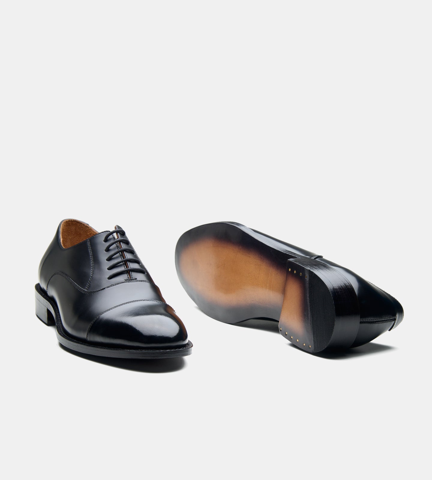 Hand-Welted Black Michigan Full Grain Captoe Oxfords
