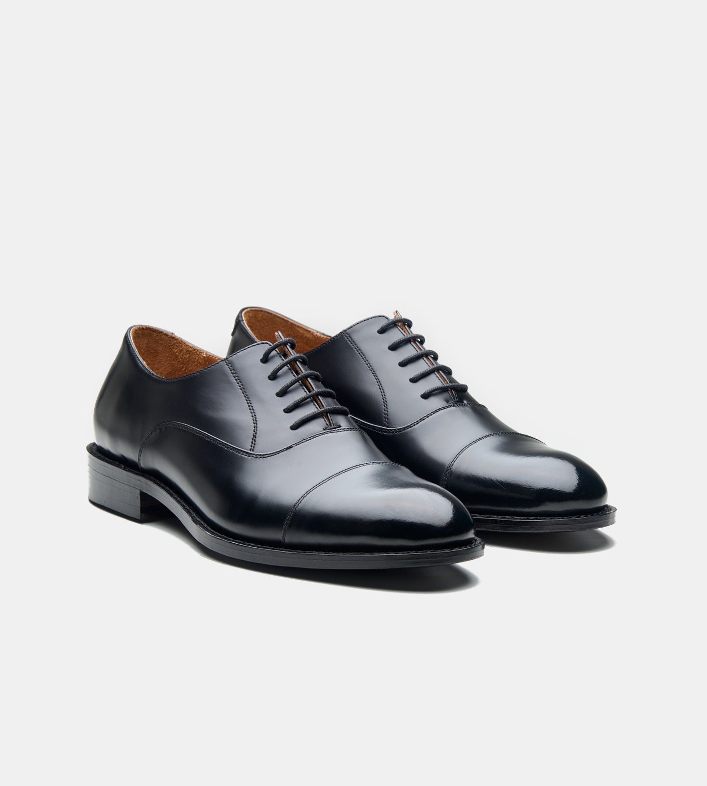 Hand-Welted Black Michigan Full Grain Captoe Oxfords