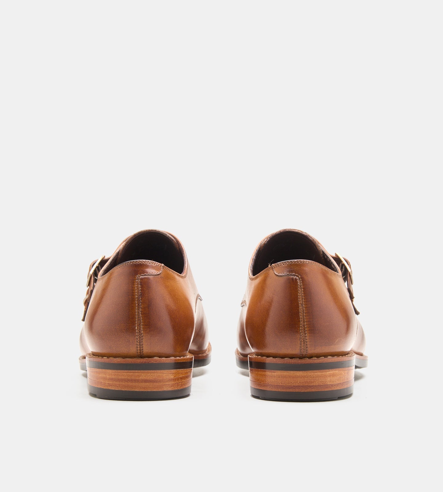 Hand-Welted Double Strap Tan Monk Shoe