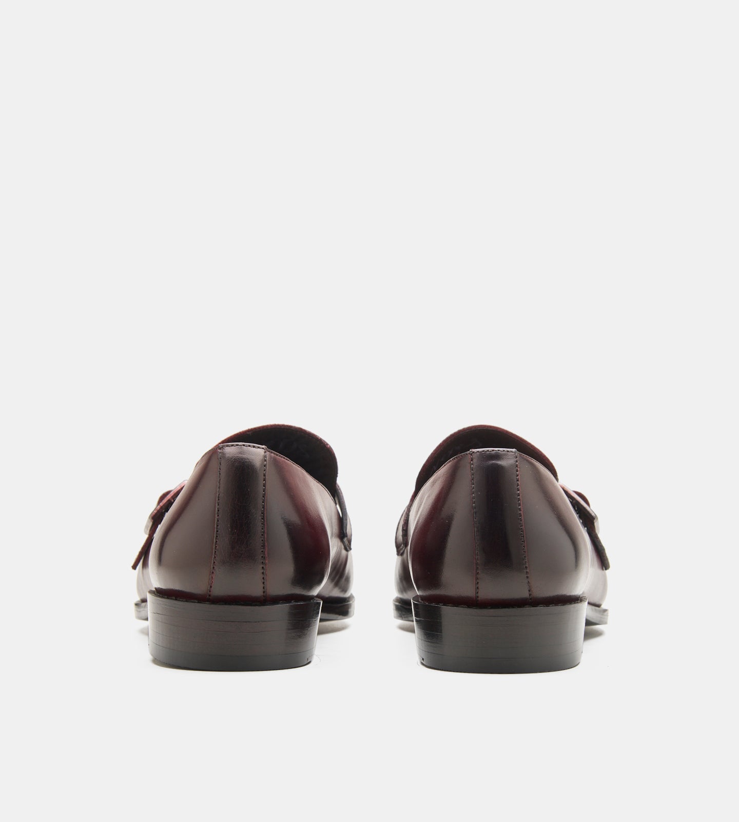 Hand-Welted Burgundy Strap Loafers