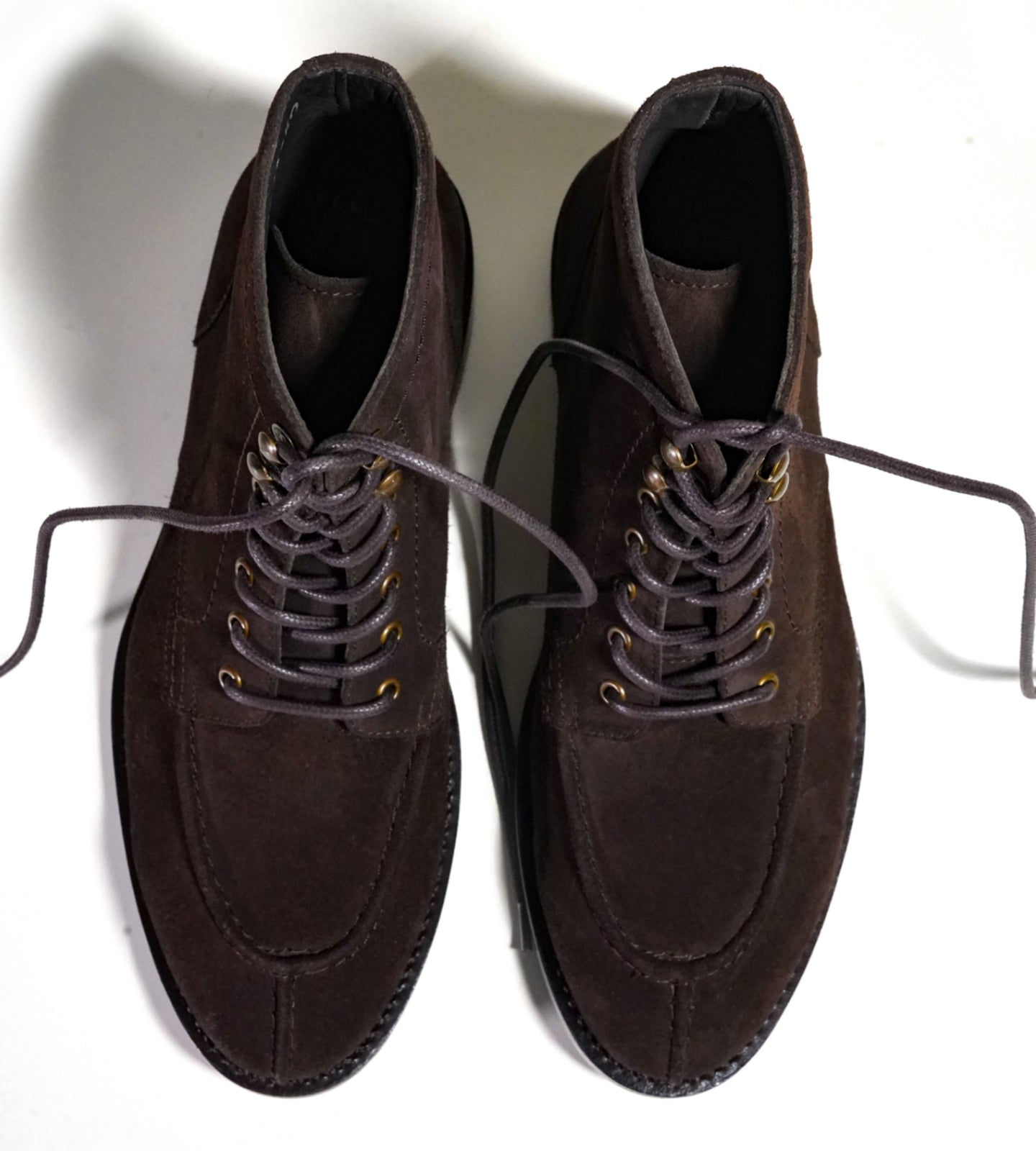Hand-Welted Classic Suede Split Toe Derby Boot