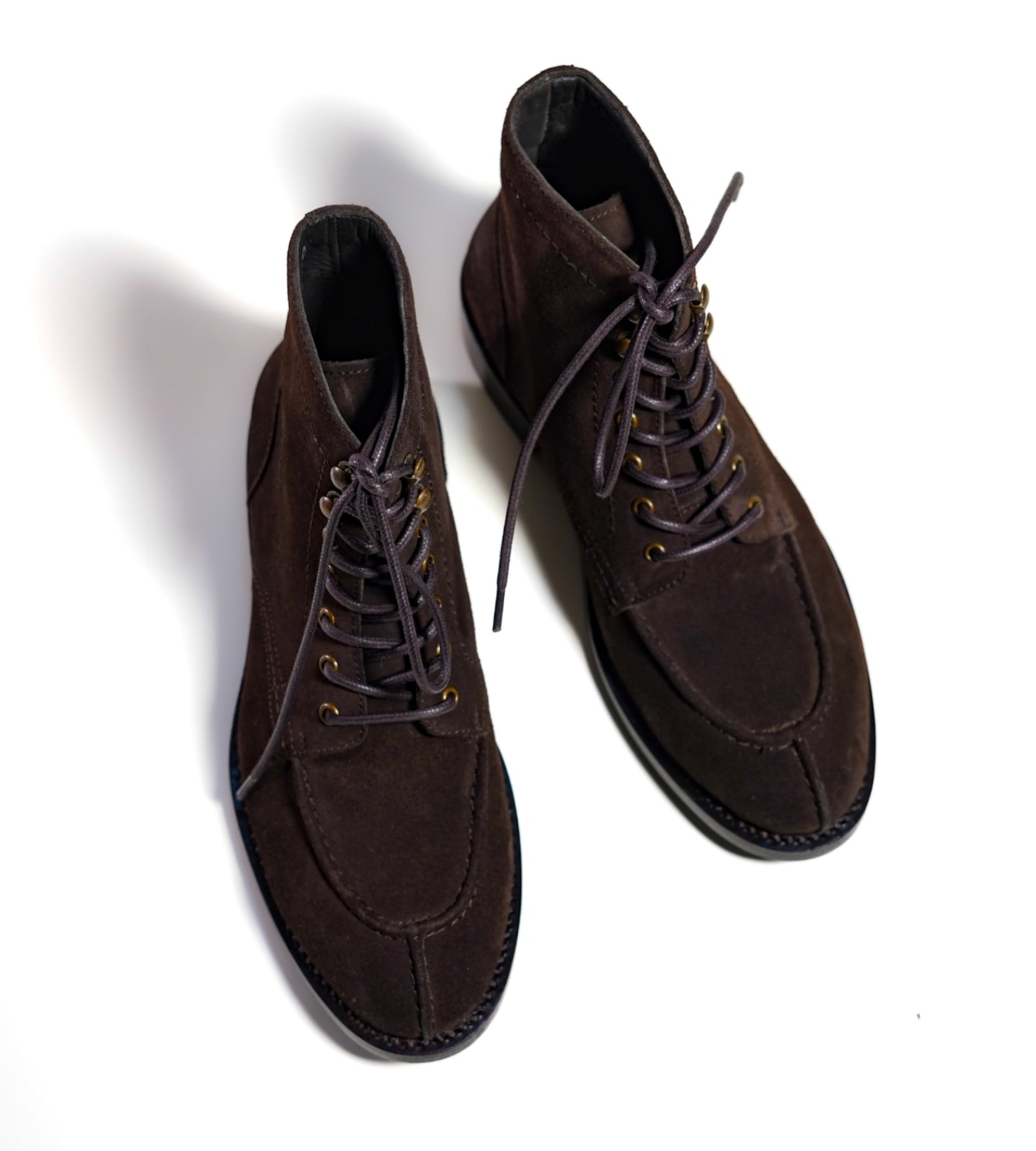 Hand-Welted Classic Suede Split Toe Derby Boot