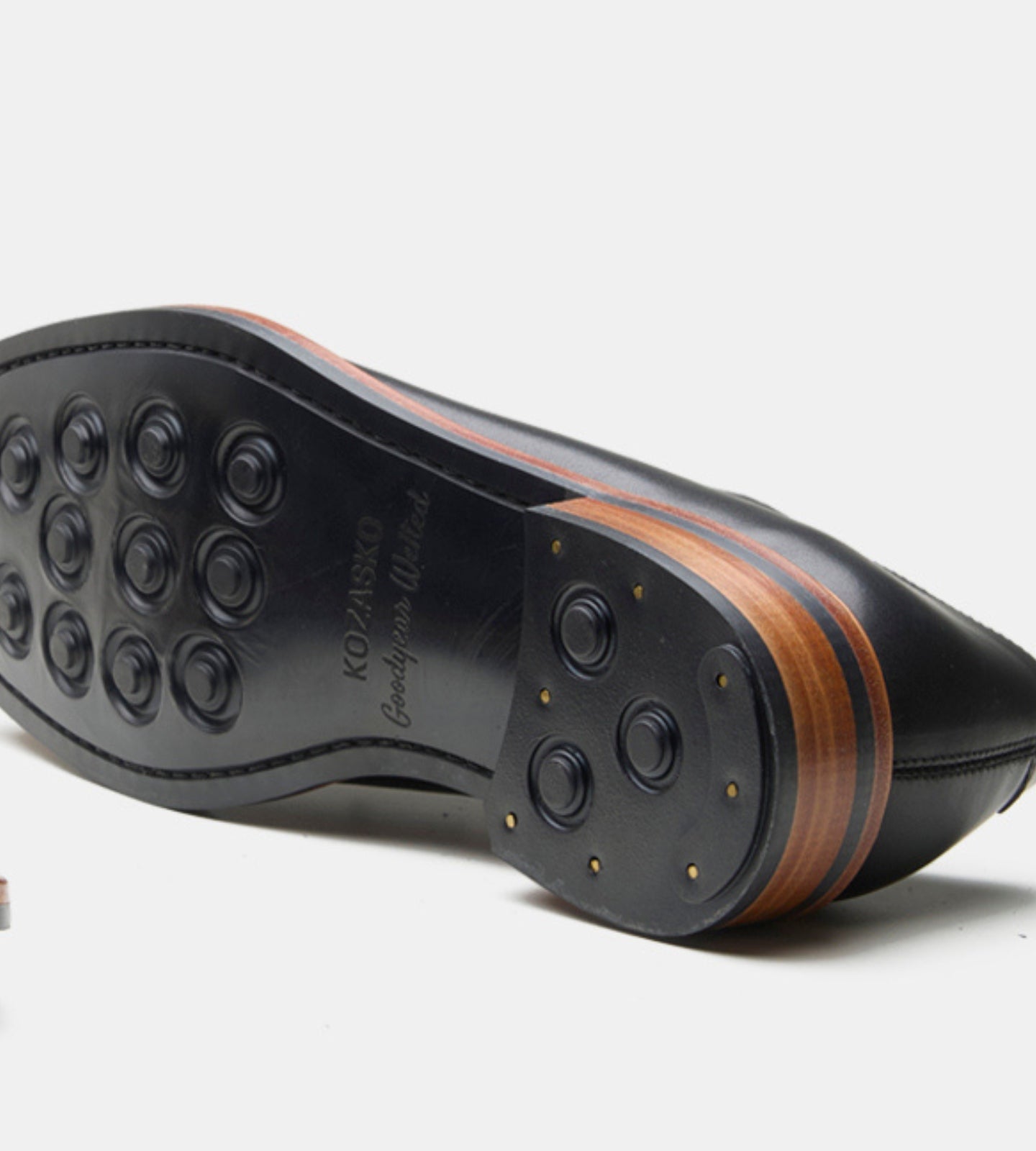 Hand-Welted Black Longwing Blucher Shoe