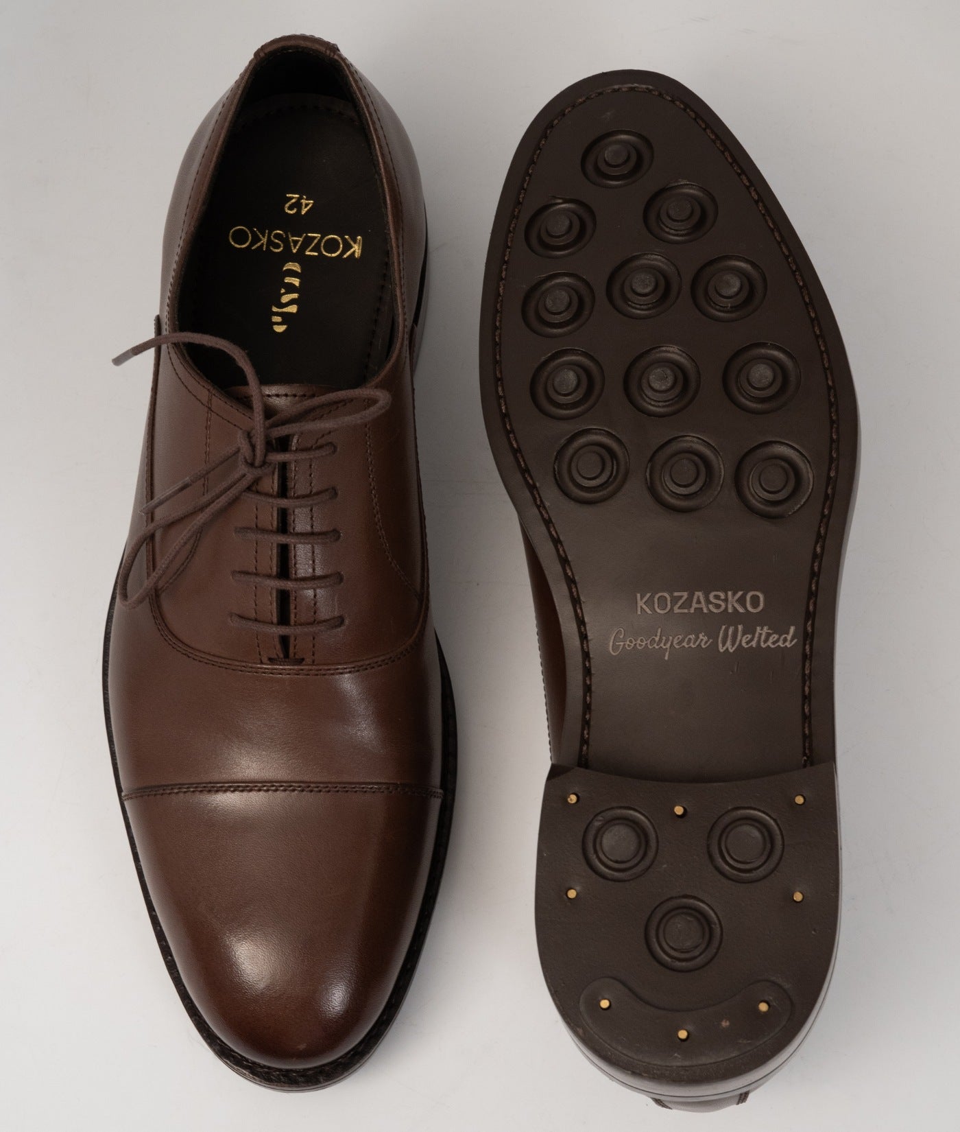 Classic Hand-Welted Brown Captoe Oxford