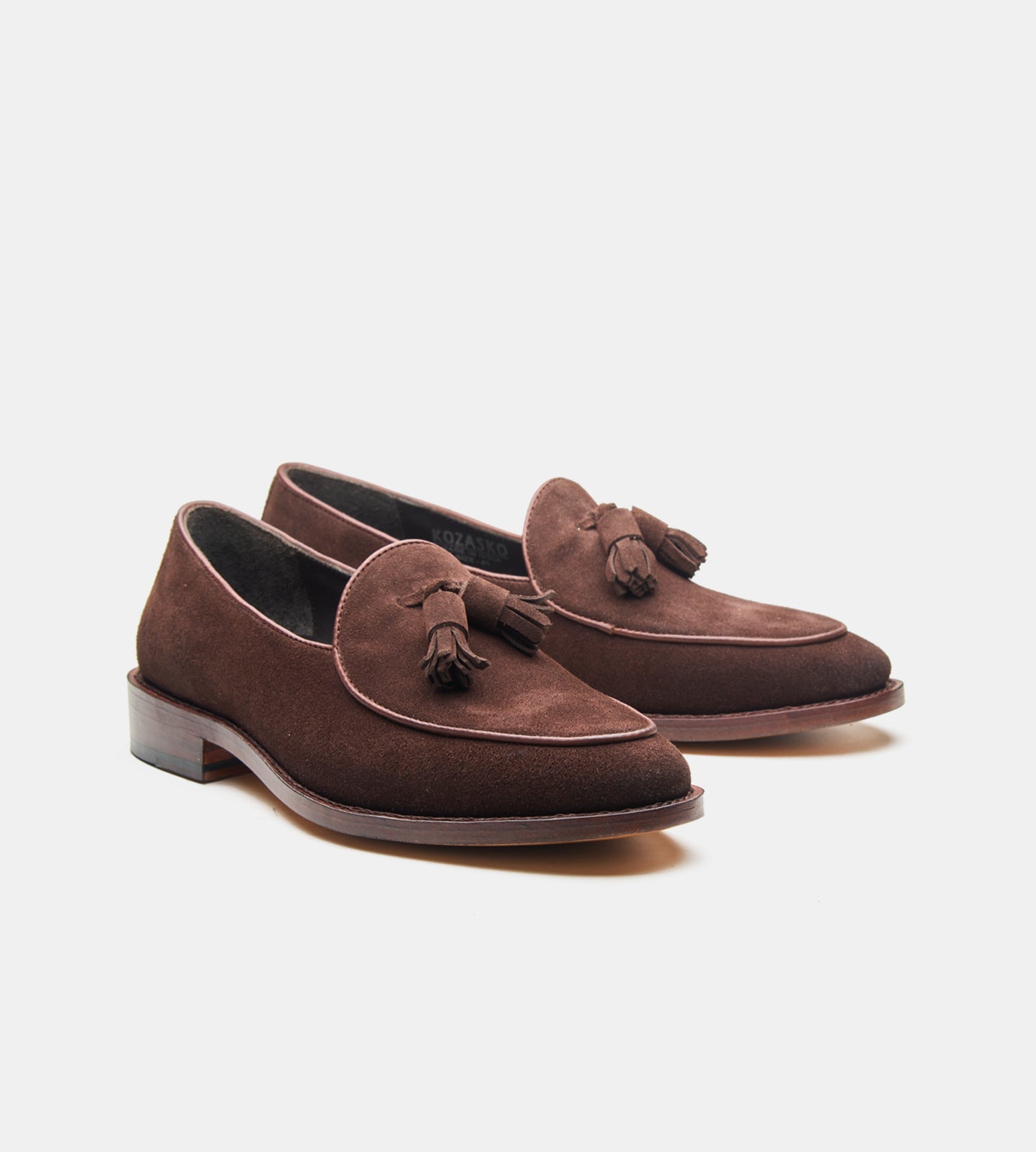 Hand-Welted Brown Suede Belgian Tassel Loafer