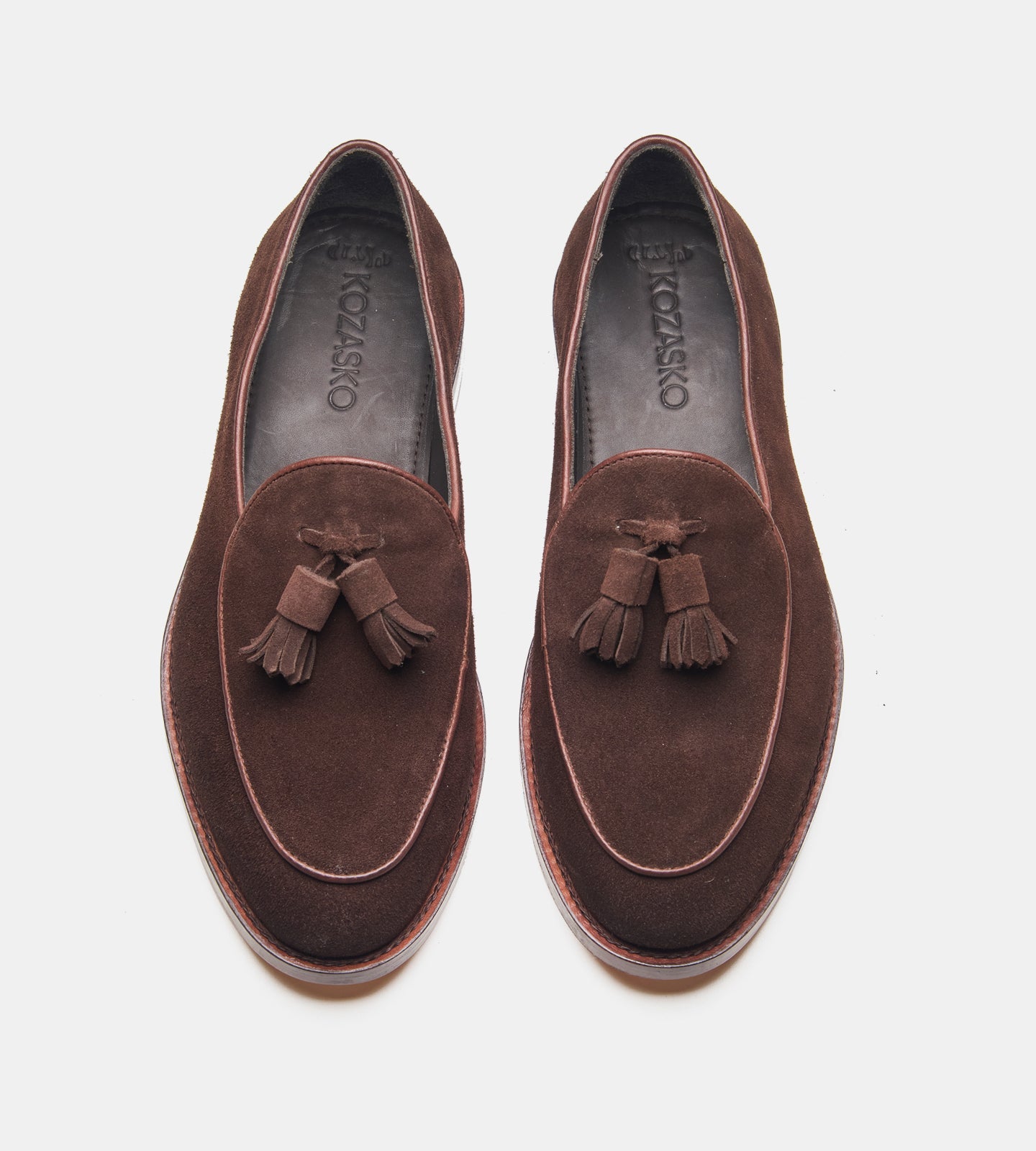 Hand-Welted Brown Suede Belgian Tassel Loafer