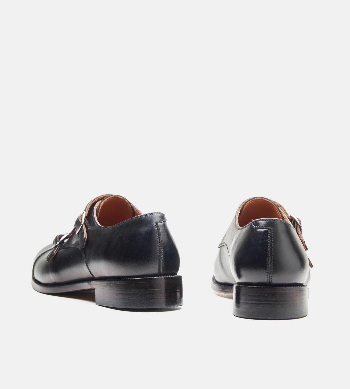 Blake Stitched Black Double Monk Strap shoe