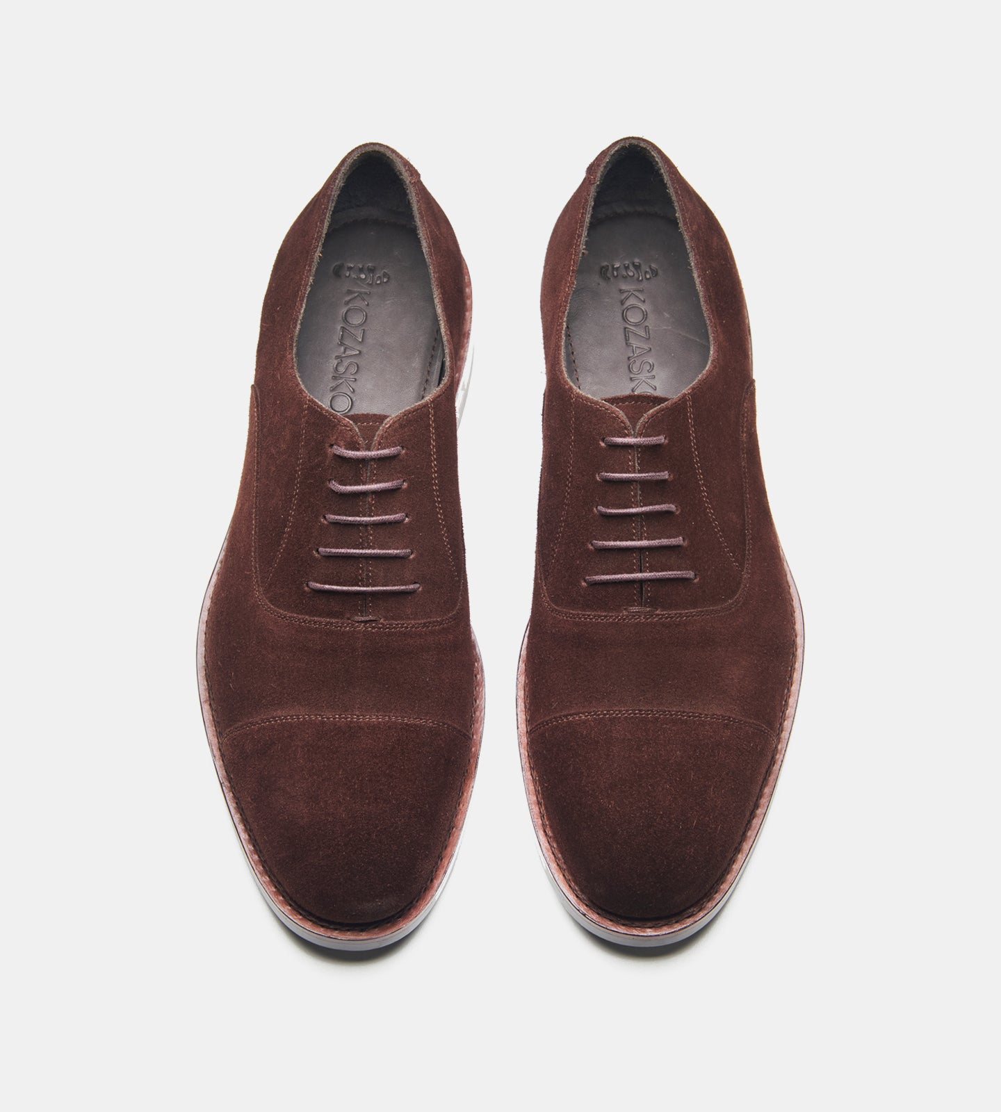 Classic Hand-Welted Brown Suede Captoe Oxfords