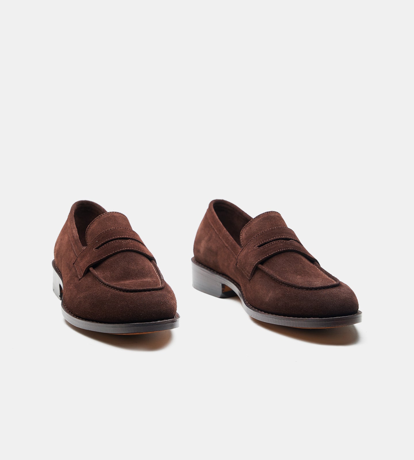 Hand-Welted Brown Suede Penny Loafer