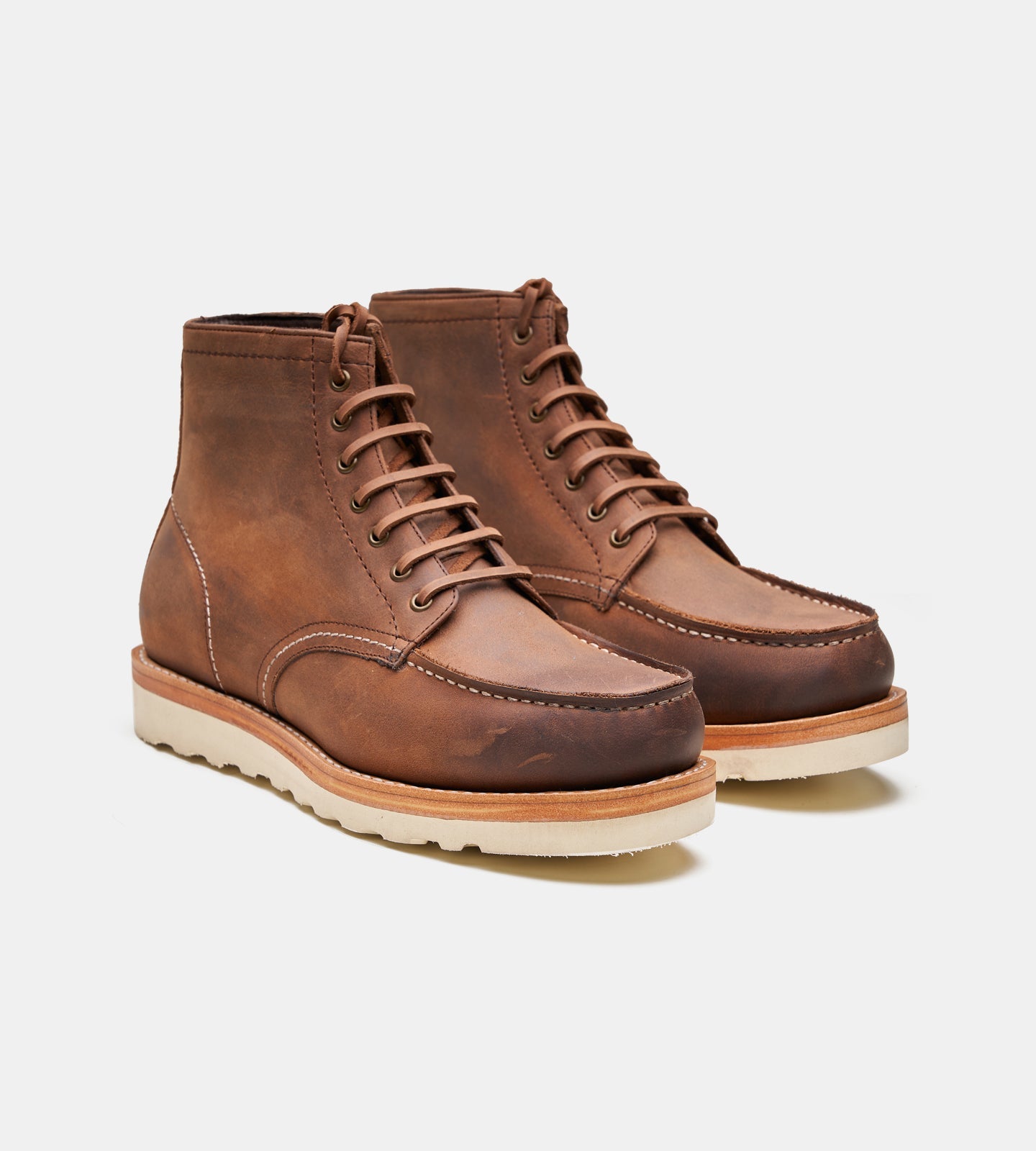 Hand-Welted Oiled Leather Moctoe Boot