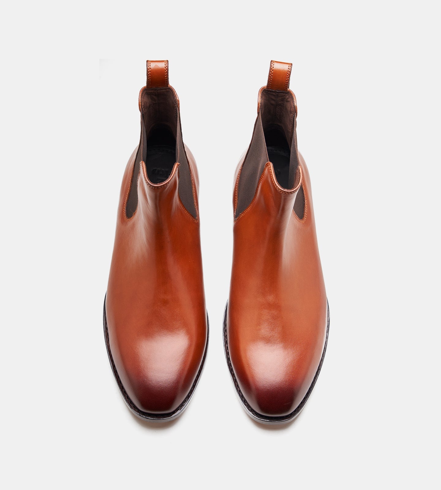 Hand-Welted Cognac Wholecut Chelsea Boot