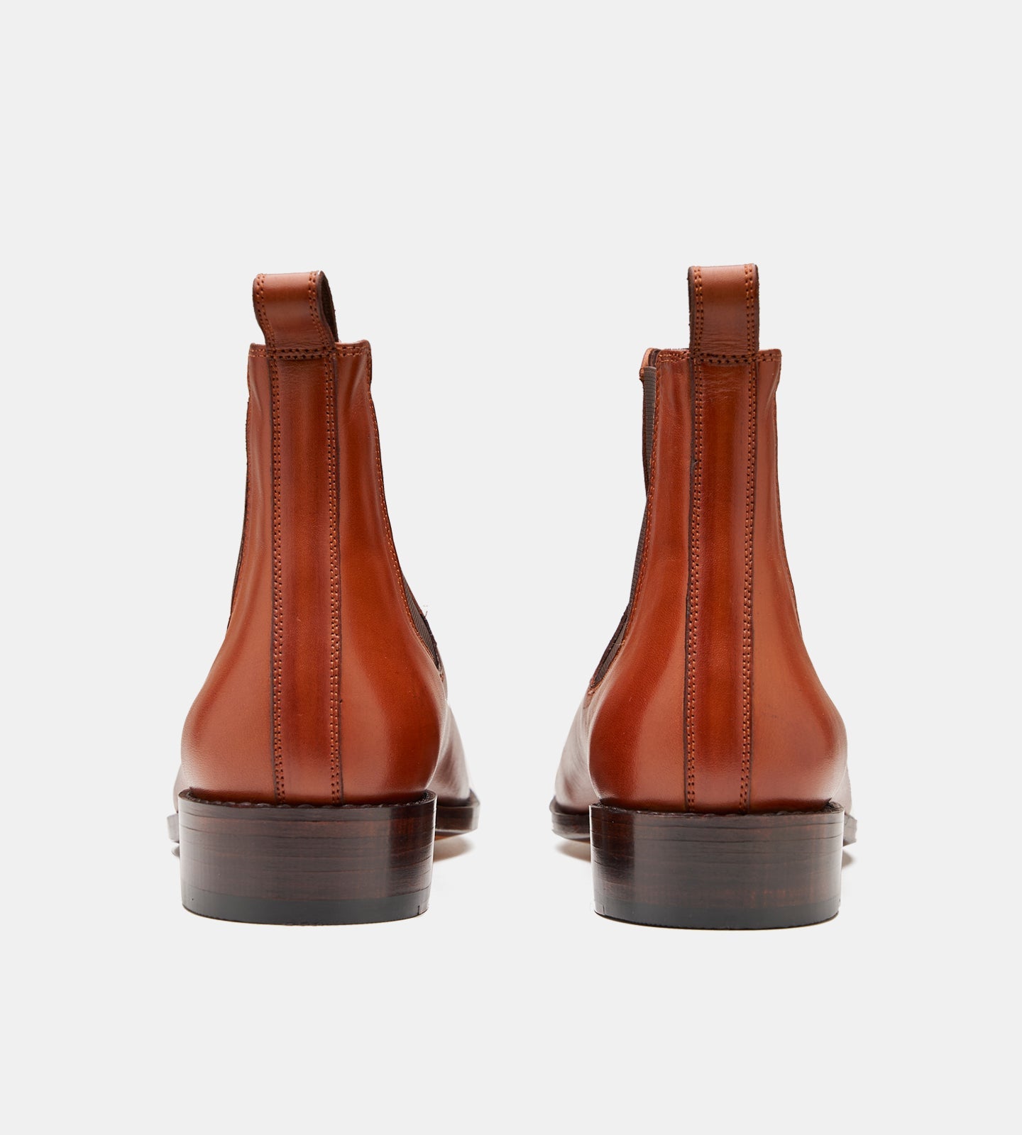 Hand-Welted Cognac Wholecut Chelsea Boot