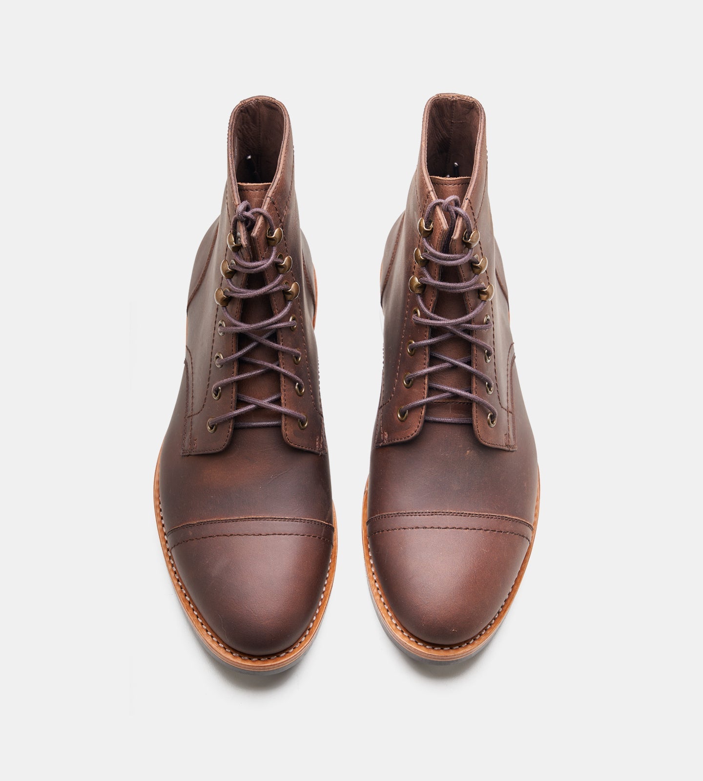 Hand-Welted Brown Oiled Leather Captoe Boot
