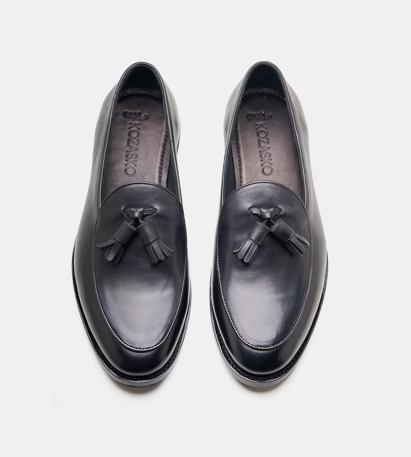 Hand-Welted Black Belgian Tassel Loafer