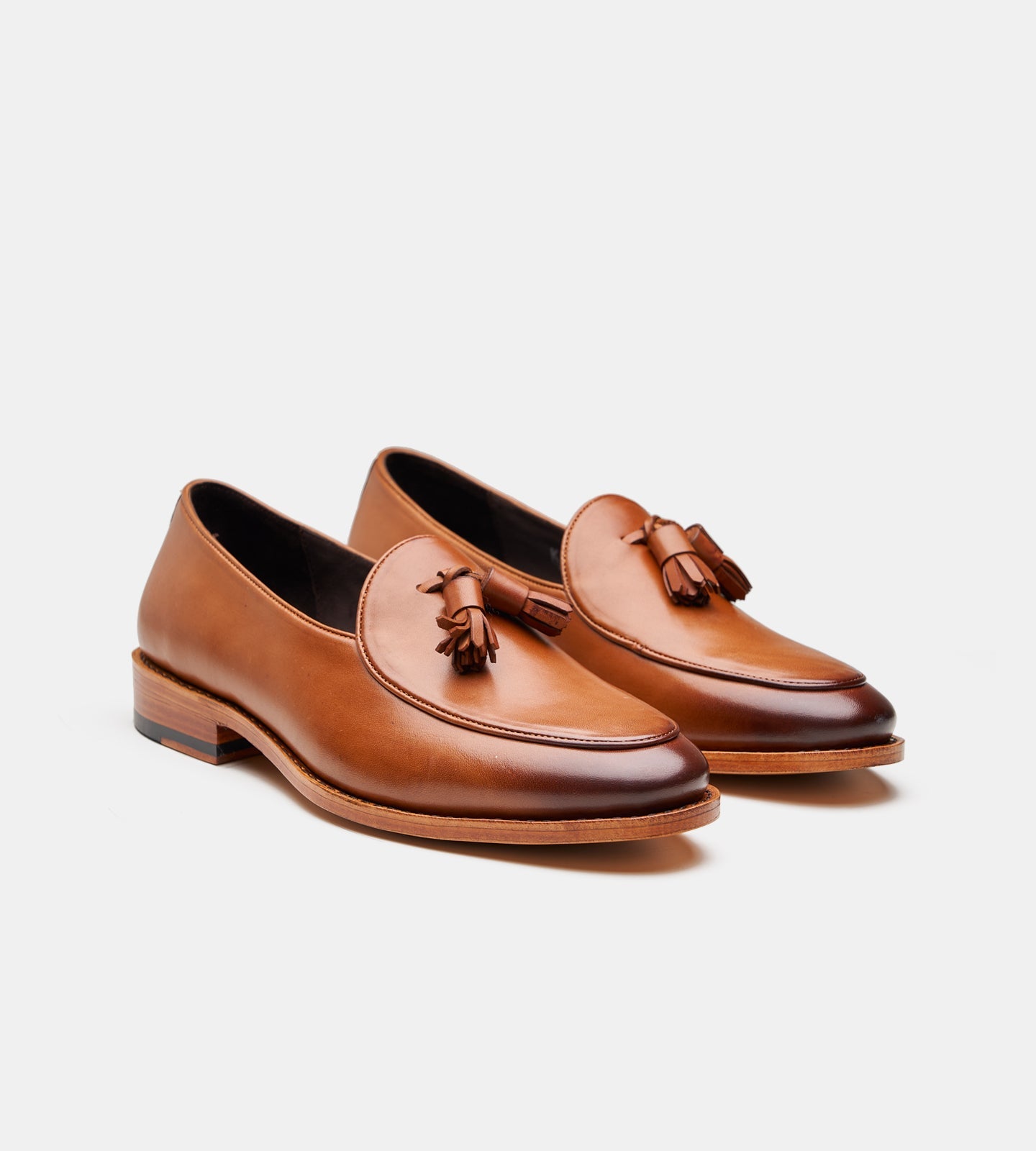 Hand-Welted Tan Belgian Tassel Loafer