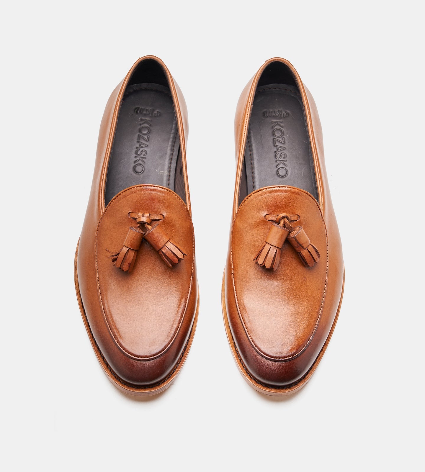 Hand-Welted Tan Belgian Tassel Loafer