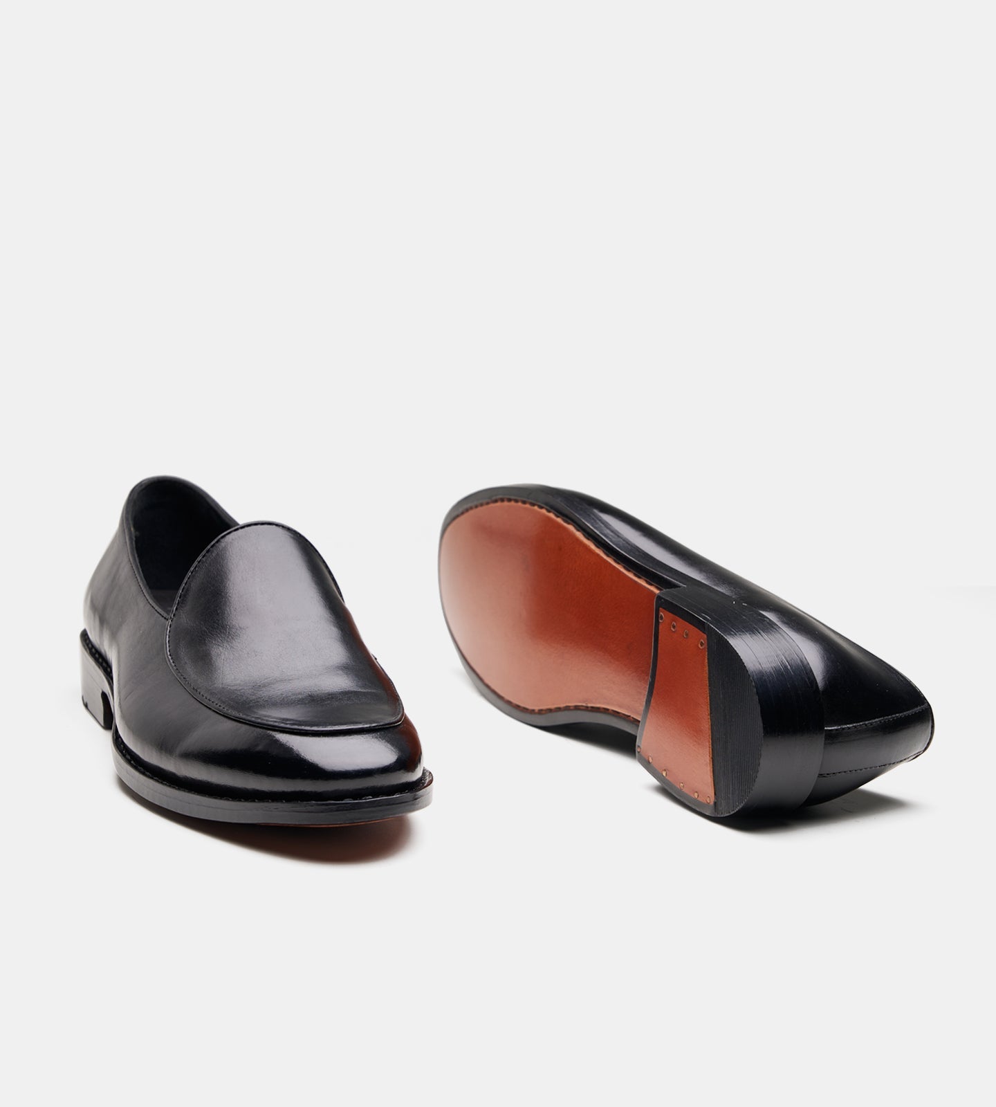 Hand-Welted Black Belgian Loafer
