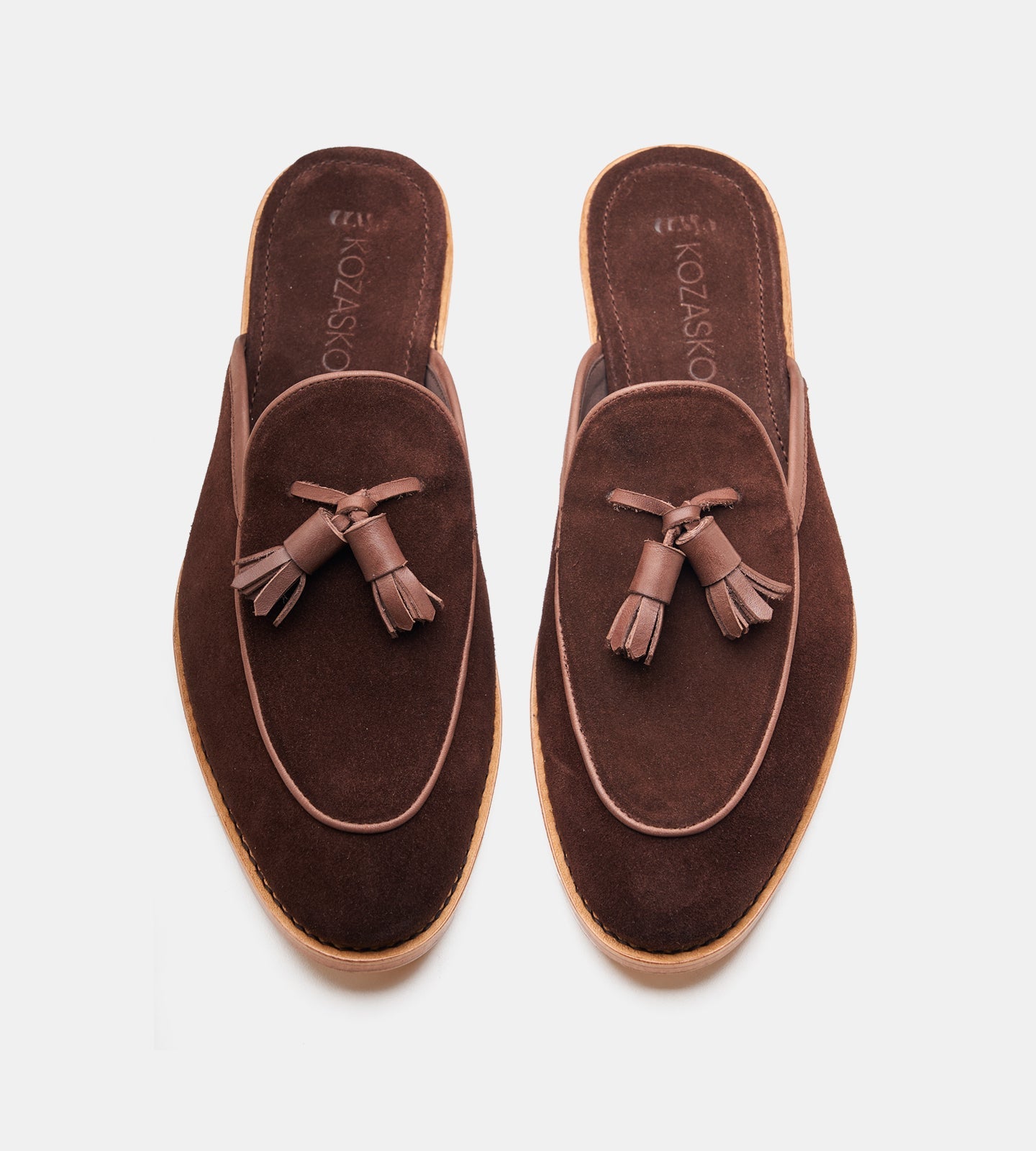 Handwelted Suede Tassel Mules