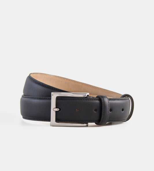 Italian Full Grain Black Leather Belt