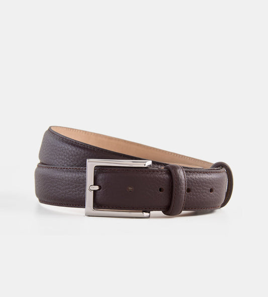 Italian Brown Milled Leather Belt