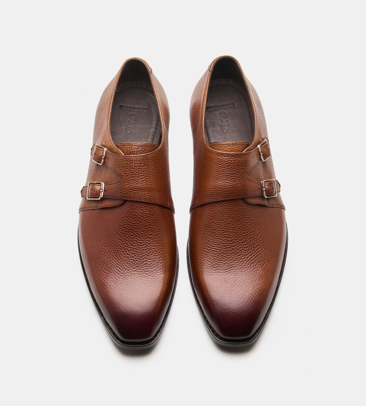 Hand-Welted Tan Waxy Milled Double Monk
