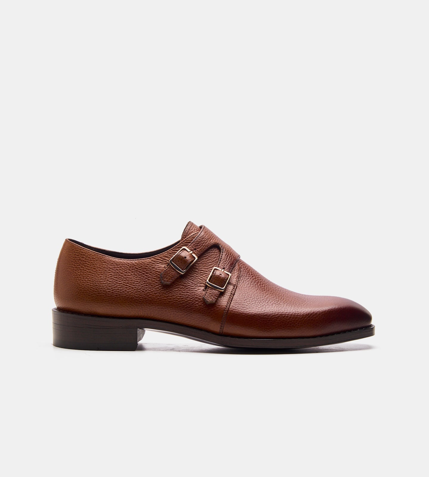 Hand-Welted Tan Waxy Milled Double Monk