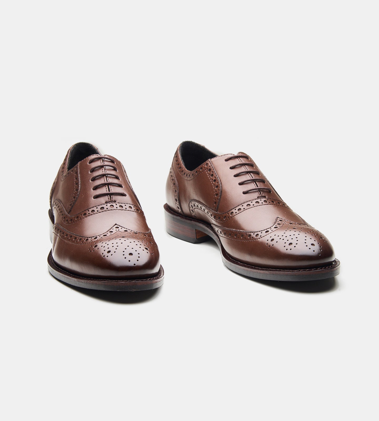 Hand-Welted Brown Wingtip Oxfords
