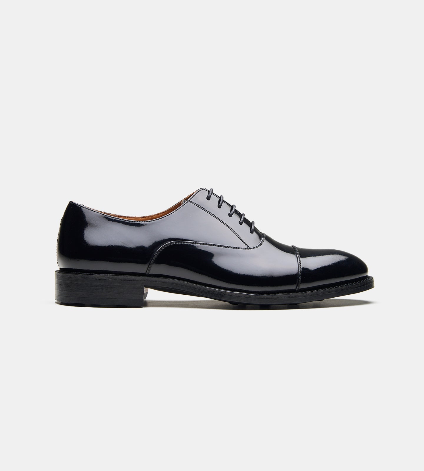 Hand-Welted Black Patent Captoe Oxfords