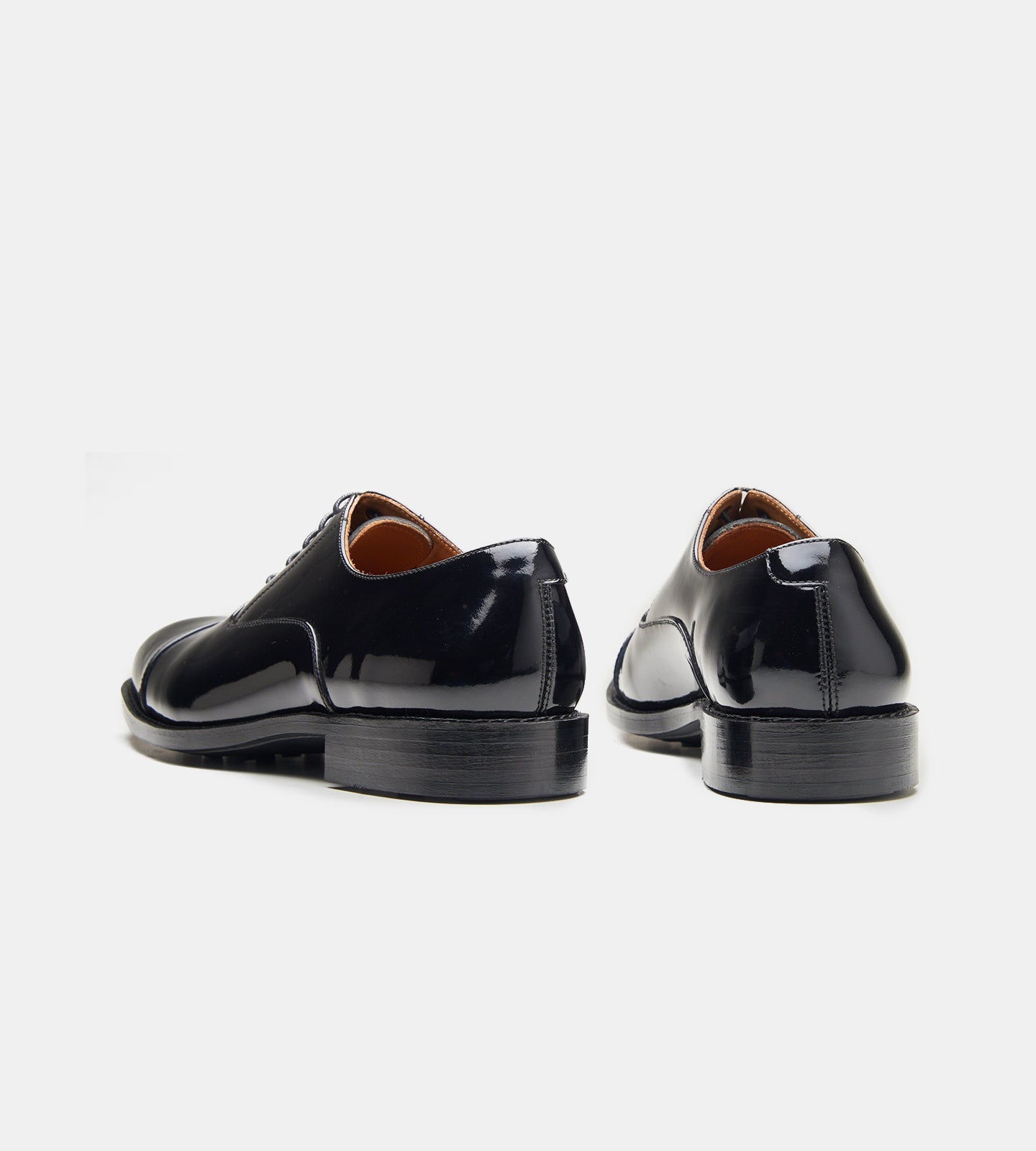 Hand-Welted Black Patent Captoe Oxfords