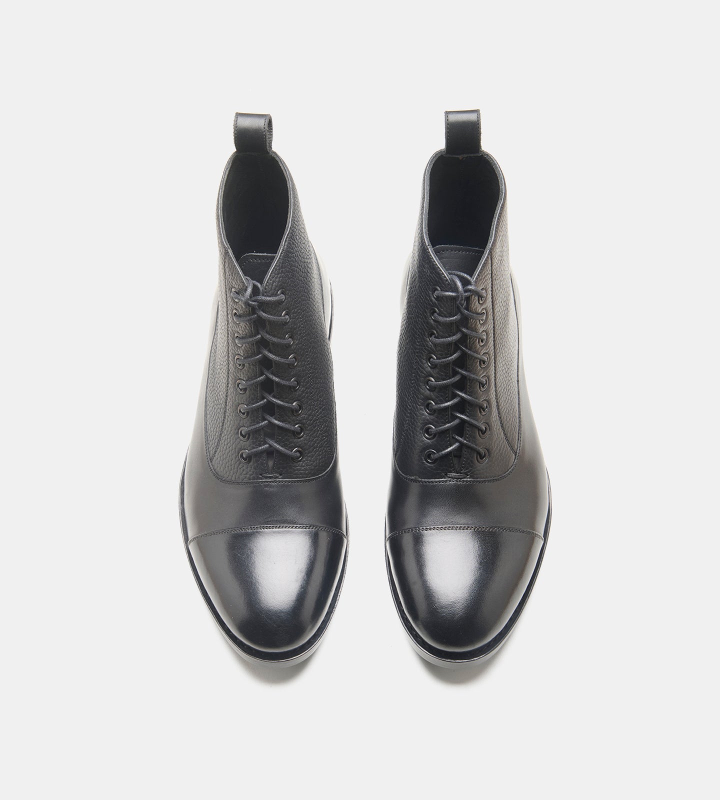 Hand-Welted Black Balmoral Boots