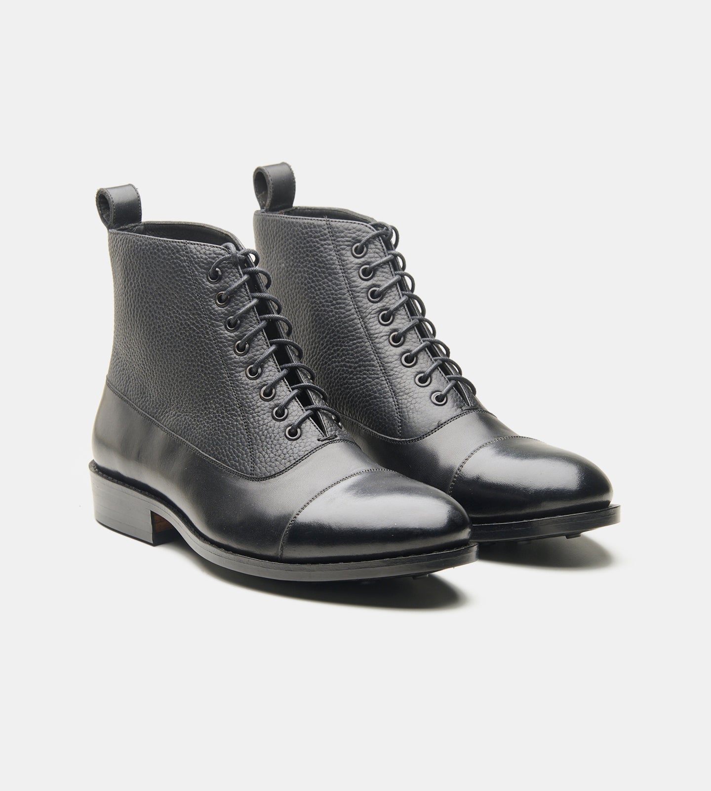Hand-Welted Black Balmoral Boots