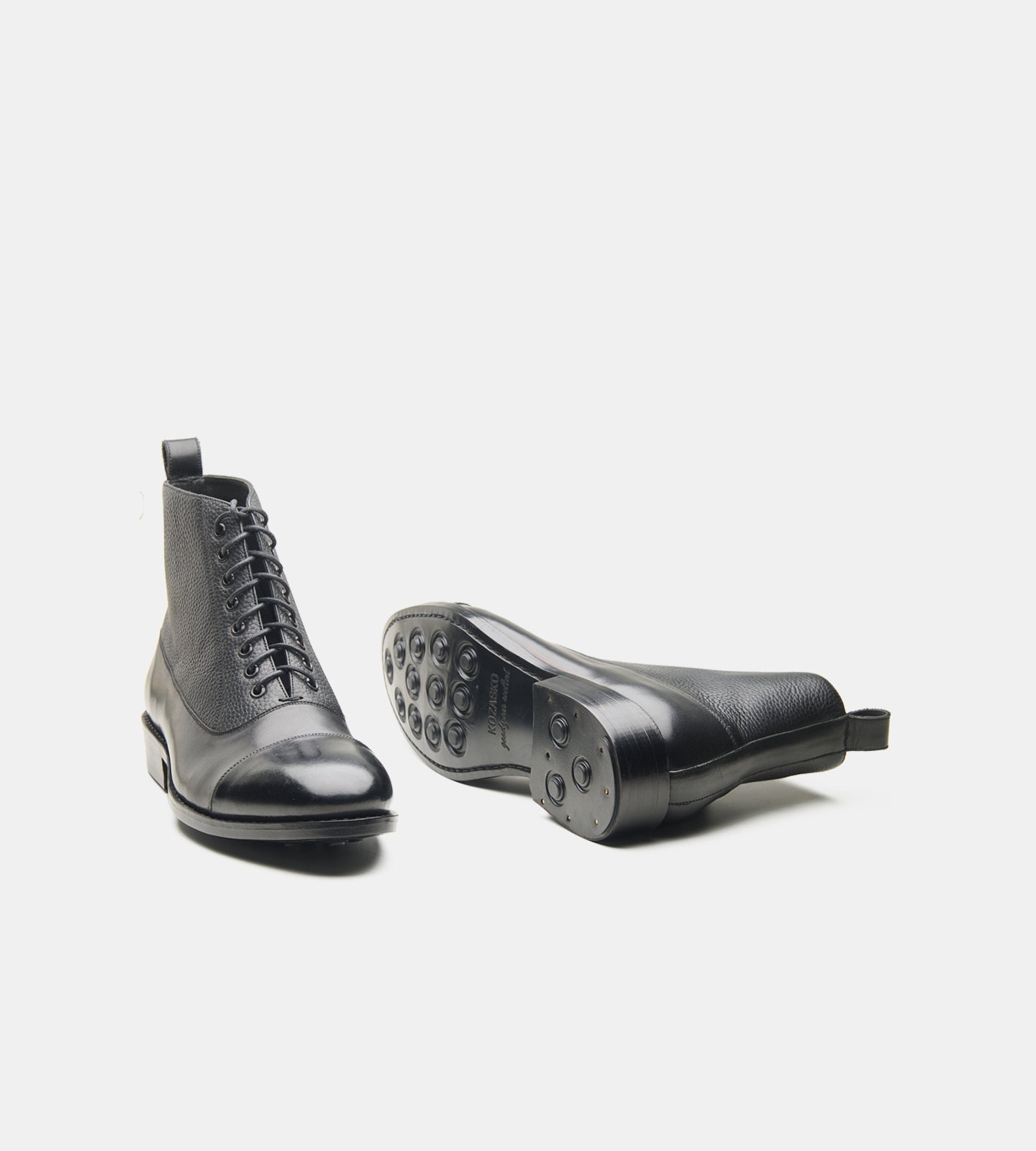 Hand-Welted Black Balmoral Boots
