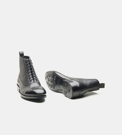 Hand-Welted Black Balmoral Boots