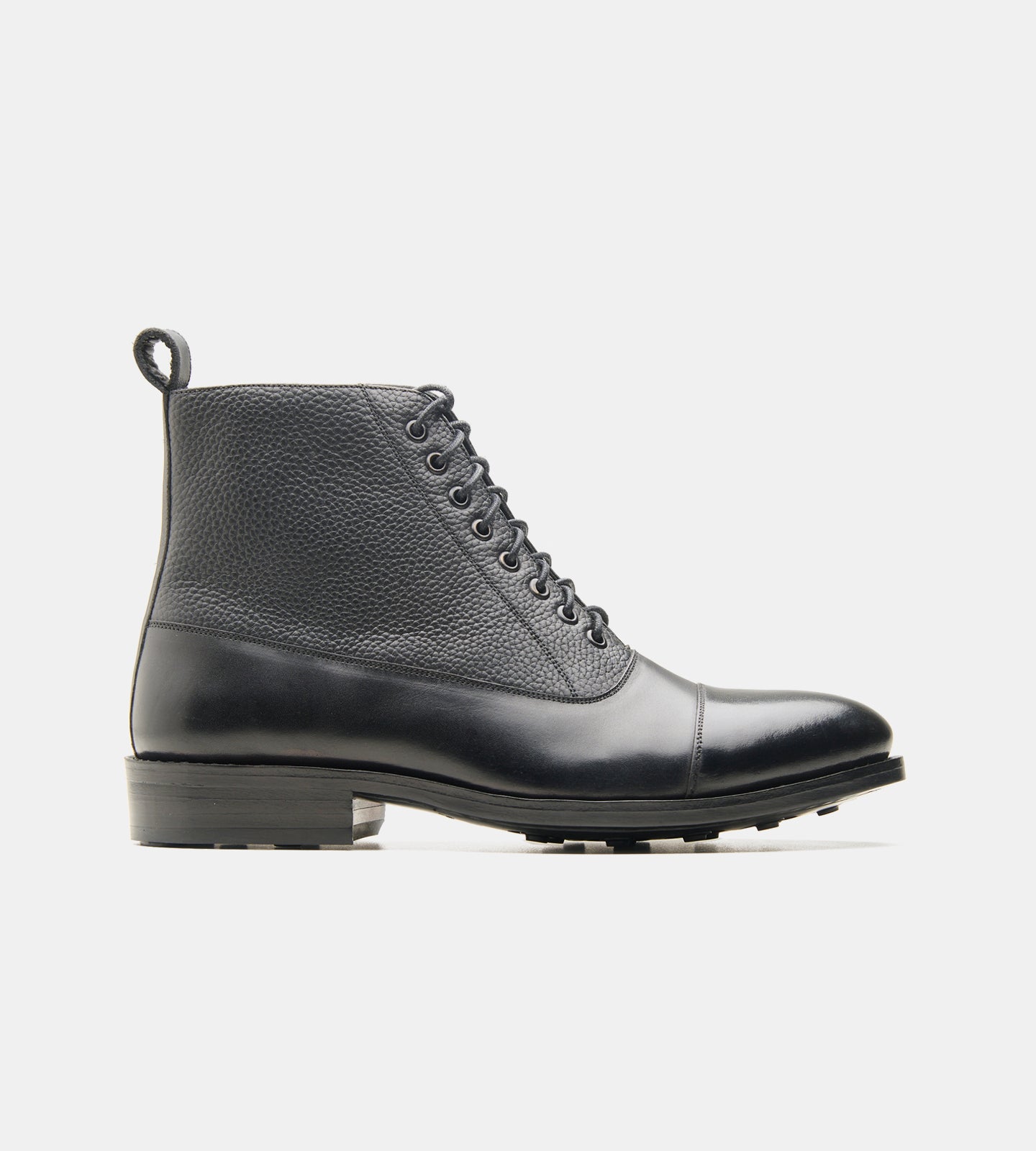 Hand-Welted Black Balmoral Boots