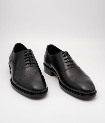 Hand-Welted Black Captoe Oxfords