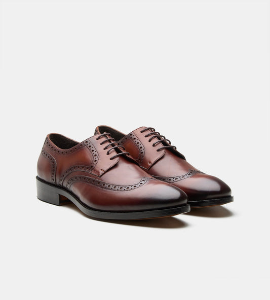 Hand-Welted British Tan Wingtip Derby Shoe