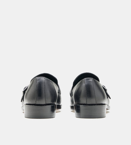 Hand-Welted Black Strap Loafer