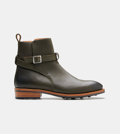Hand-Welted Full Grain Olive Jodhpur Boot