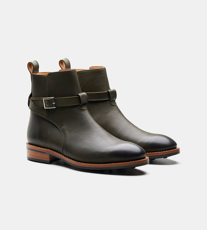 Hand-Welted Full Grain Olive Jodhpur Boot