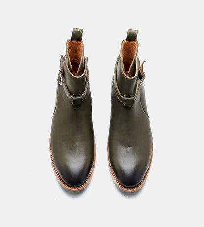 Hand-Welted Full Grain Olive Jodhpur Boot
