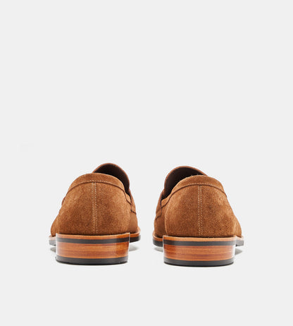 Hand-Welted Caramel Suede Penny Loafer