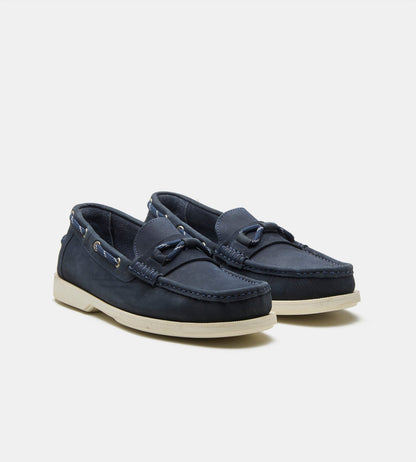 Blake Stitched Navy Nubuck Slip-Ons