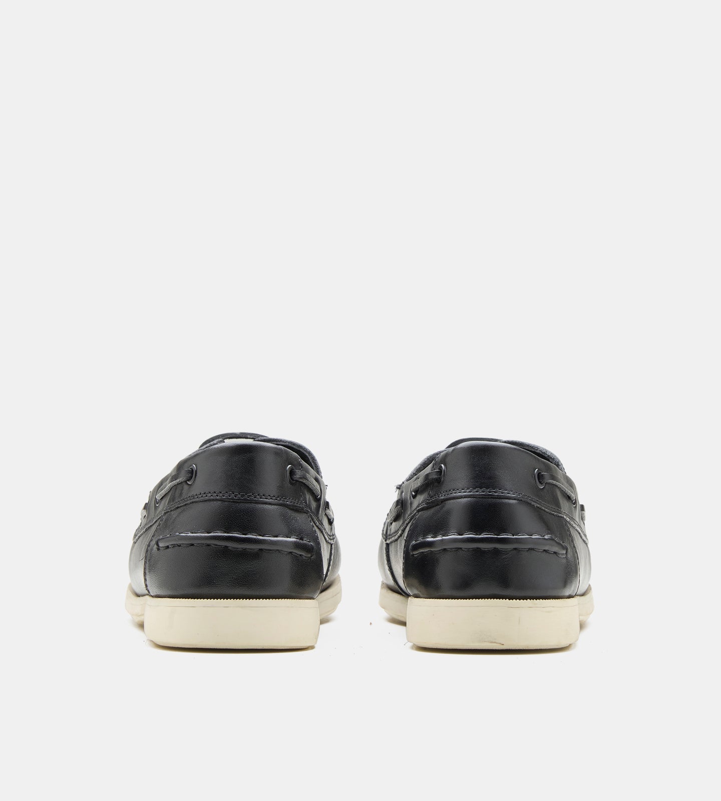 Blake Stitched Black Boat Shoe