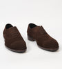 Hand-Welted Brown Suede Captoe Brogue Oxford