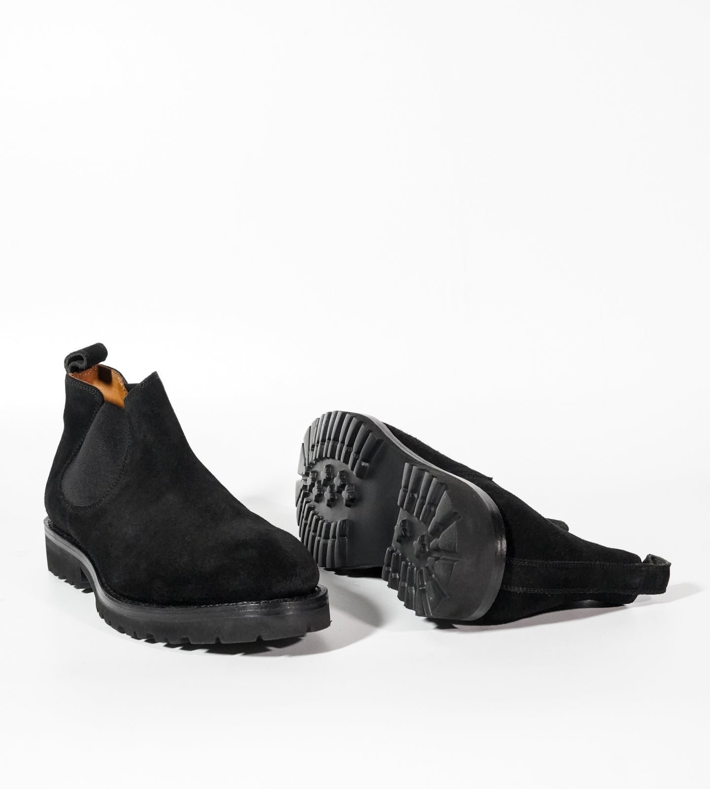 Hand-Welted Comfort Black Suede Chelsea Boot
