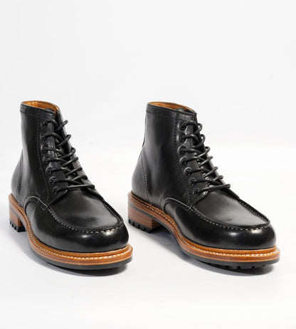 Hand-Welted Black Full Grain Moctoe Boot