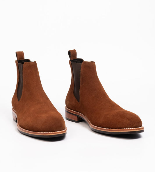 Hand-Welted Caramel Suede Wholecut Chelsea Boot