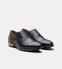 Hand-Welted Black Leather Wingtip Oxfords